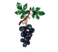 Fashion Summer Grape Brooches For Women Unisex Fruit Plant Pins Casual Party Accessories Luxury Gifts Blue4620
