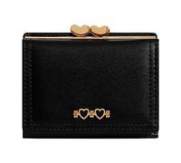 Fashion Summer Women Purse Triple Closure Practical Design Solid Color Simple Style Lightweight Durable Mobile Phone Cases Wallets, black, standard size