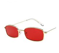 Fashion Sun Glasses Sunglasses Small Rectangle Retro Sunglasses Men Designer Red Metal Frame Clear Lens Sunglasses Women
