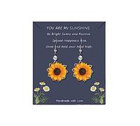 Fashion Sunflower Dangle Earrings for Women Handmade Resin Daisy Sunfower Earrings Jewelry Thanksgiving Day Gift, no gemstone