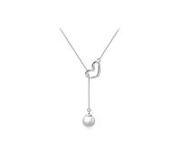 Fashion Sweet Hollow Love Pearl Necklace 925 Simple Wild Clavicle Chain Elegant Temperament