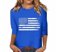 Fashion T Shirt Tops for Women Girl 2024 New Tees USA Star Stripes Flag Of Womens Shirt 2024 Short Sleeve Comfy Tees Tops Summer American Patriotic Flag T Shirts plus Size Tunic Shirts (Blue, XXXXXL)
