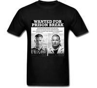 Fashion Tees Shirt Fitness Wanted for Prison Break Mens Couple Design A T Shirt Cotton Short Sleeve Men T Shirts(Medium)