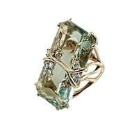 Fashion Temperament Light Green Crystal Ring Wedding Engagement To Attend The Banquet JewelryFashion Design