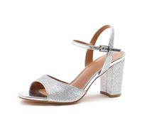 Fashion Thirsty Womens Block Heels Glitter Sandals Ankle Strap Ladies Sparkly Wedding Bridal Prom Graduation Heel Shoes Evening Party Occasion Comfy Heeled Open Toe Strappy Dress Wide Fit Sandals