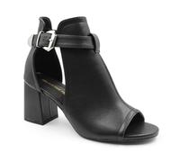 Fashion Thirsty Womens Block Mid High Heels Chunky Sandals Open Toe Comfort Cushioned Work Office Party Occasion Cut Out Heeled Wide Fit Strappy Shoes