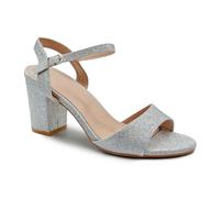 Fashion Thirsty Womens Bridal Sandals Glitter Low Block Heel Ankle Strap Ladies Wedding Evening Party Bridesmaid Prom Open Toe Shoes