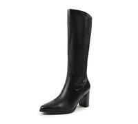 Fashion Thirsty Womens Calf High Block Heel Boots Pointed Toe Mid Calf Comfort Stretch Chunky Heels Wide Calf Wider Width Boots Shoes Size