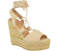 Fashion Thirsty Womens High Wedge Platform Rope Espadrilles Ankle Lace Tie Up Open Toe Summer UK by Heelberry®