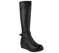 Fashion Thirsty Womens Knee High Wedge Heel Boots Winter Elastic Stretchy Walking Riding Wide Wider Calf Boot Shoes