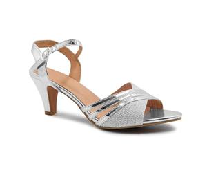 Fashion Thirsty Womens Ladies Low Heel Bridal Wedding Shoes Prom Evening Party Occasion Heeled Open Toe Strappy Bridesmaid Dress Wide Fit Sandals Size