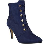 Fashion Thirsty Womens Ladies Low Mid Block Heel Ankle Boots Smart Office Work Button Tie Up Size