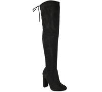 Fashion Thirsty Womens Ladies Thigh High Boots Over The Knee Stretch Party Block Mid Heel Size