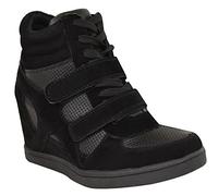 Fashion Thirsty Womens Ladies Trainers Wedge MID Heel Platform LACE UP HIGH TOP Ankle Boots Size