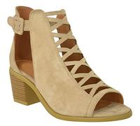Fashion Thirsty Womens Low Mid Block Wedge Heel Ankle Strap Boots Ladies Cut Out Strappy Lace Up Comfy Office Formal Work Party Occasion Heeled Open Toe Shoes