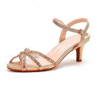 Where's That From Jillian Diamante Mesh Strappy Heel in Rose Gold Glitter - 5 - ROSE GOLD GLITTER