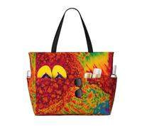 Fashion Tie Dye Hippies Print Beach Bag Waterproof Beach Totes Bags For Women, Lightweight Foldable Pool Bag With Zipper Wet Compartment
