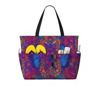 Fashion Tie Dye Hippies Print Beach Bag Waterproof Beach Totes Bags For Women, Lightweight Foldable Pool Bag With Zipper Wet Compartment