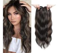 Fashion Top Of The Head Hair Piece Chemical Fiber Wig Eight Bangs Big Wave Curly Hair Piece(Brown)