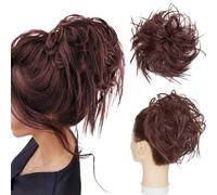 Fashion Tousled Hair Extensions Hairpiece Scrunchie Straight Elastic updo Scrunchy BUN Brown Blonde Instant Ponytail wig Hairdo Dark Auburn