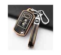 Fashion TPU Car Key Case Cover For Range For Rover For Sport LR3 For Discovery 3 Protected Keychain Fob 3Buttons(Gold Black,SET)