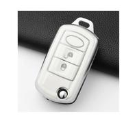 Fashion TPU Car Key Case Cover For Range For Rover For Sport LR3 For Discovery 3 Protected Keychain Fob 3Buttons(Silver white,Single)