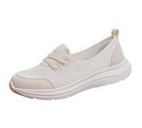 Fashion Training Sneaker Flat Comfort Breathable Breathable Mesh Sneakers Outdoor Indoor Athletic Round Toe Knit Mary Jane Shoes Flat Breathable Non-Slip Knit Dressy Shoe White