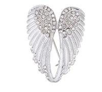 Fashion Trend Brooch - Encrusted Rhinestone Angel Wings Brooches for Men and Women Coat Jewelry Accessories.Size:4 * 3cm