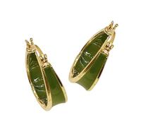 Fashion Trend Exquisite Irregular Green Metal Earrings Ear Buckles Lightweight Comfortable Ear Accessories For Women Stylish Women Accessories