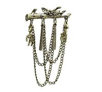 Fashion Trend New Alloy Brooch Jacket Pin Ladies Men Suit Dress Accessories Pins(Brown)