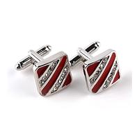 Fashion Two-Color Square Cufflinks Mens Red/Black Enamel Business Cuff Links Button Classic Shirt Cufflink