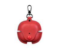 Fashion Unique Comfort Leather Shockproof Accessories Protective Headphone Cover Case for Huawei FreeClip 2 with Keychain-Red