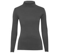 Fashion Valley Womens Plain Long Sleeve Turtle Polo Neck Top Ladies Roll Neck Top Jumper Charcoal-s/M