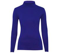 Fashion Valley Womens Plain Long Sleeve Turtle Polo Neck Top Ladies Roll Neck Top Jumper R/Blue-XL