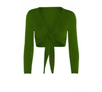 Fashion Valley Womens Tie Knot Shrug Short Ladies Crop Cardigan Wrap Bolero Top Plus Size 8-22 UK XL/XXL 20-22 Jade Green