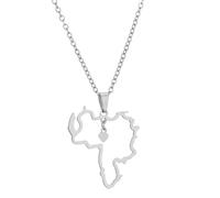 Fashion Venezuela Map Pendant Necklace For Women Girls Stainless Steel Jewelry Party Birthday Jewelry Gifts Silver/Gold Stainless Steel Hollow Love Heart Map Necklace
