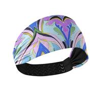 Fashion Vintage Floral Colorful Lavender no slip womens headbands fashion Elastic sweaty bands for tennis Running Athletic Sports Volleyball
