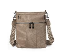 Fashion Vintage Soft PU Leather Crossbody Phone Bags for Women Leisure Shoulder Bag Small Handbag for Travel (A-Khaki)