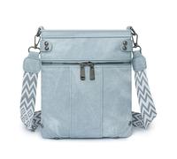Fashion Vintage Soft PU Leather Crossbody Phone Bags for Women Leisure Shoulder Bag Small Handbag for Travel (A-Light Blue)