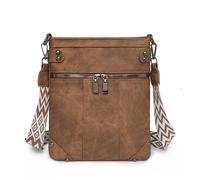 Fashion Vintage Soft PU Leather Crossbody Phone Bags for Women Leisure Shoulder Bag Small Handbag for Travel (A-Brown)