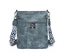 Fashion Vintage Soft PU Leather Crossbody Phone Bags for Women Leisure Shoulder Bag Small Handbag for Travel (A-Blue)