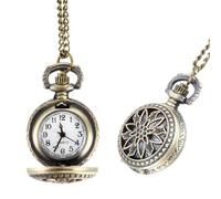Fashion Vintage Women Pocket Watch Alloy Retro Hollow Out Flowers Pendant Clock Sweater Necklace Chain Watches Lady Gift (Color : Style 2)
