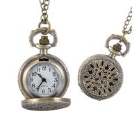 Fashion Vintage Women Pocket Watch Alloy Retro Hollow Out Flowers Pendant Clock Sweater Necklace Chain Watches Lady Gift (Color : Style 4)