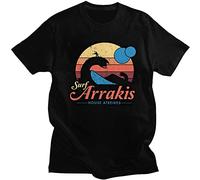 Fashion Visit Arrakis Tshirt Men Dune Shirt Short Sleeve Vintage Distressed Surf House Atreides T-Shirt Soft Cotton Surf tee Top Black L
