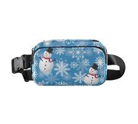 Fashion Waist Bag Fanny Pack Cool Winter Snowman Pattern Blue White Women Men Teenagers Small Sling Bag Travel Essential with Adjustable Strap for Shopping Sports Work, Cool Winter Snowman Pattern