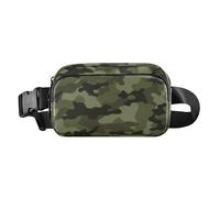 Fashion Waist Bag Fanny Pack Women Men Abstract Camouflage Army Green Large Capacity Sling Bag Travel Essential with Adjustable Strap for Cycling Hiking Gym, Abstract Camouflage Army green, 8" x 5.3"