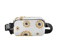 Fashion Waist Pack Crossbody Bag Seamless Pattern Yellow Sunflowers Women Men Multipurpose Crossbody Sling Bag with Adjustable Strap for Workout Running Hiking, Seamless Pattern Yellow Sunflowers, One