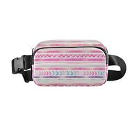 Fashion Waist Pack Crossbody Bag Unisex Adults Tribal Ethnic Cute Purple Red Small Crossbody Sport Bag with Adjustable Strap for Travel Vacation Running, Tribal ethnic cute purple red, 8" x 5.3" x