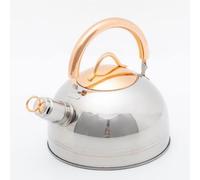Fashion Whistling Tea Kettle, 2.5L Stainless Steel Large Capacity Domestic Gas Stove Kettle Induction Cooker Gas Stovetop Universal Teapot Thickened Whistling Kettle (KV-528, 2.5L)