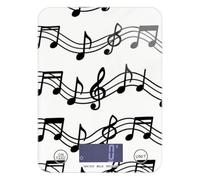 Fashion White and Black Musical Note Easy Clean Scale Food 11lb/0 18oz 5kg/5g (Scenario) Digital gram Scale with 4 Unit for Baking Baking báscula para pesar comida